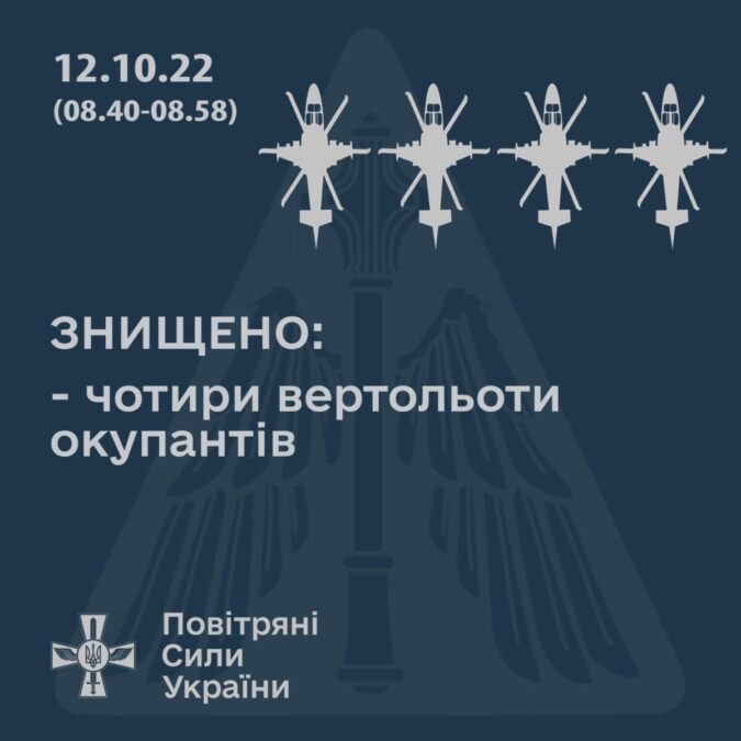 Зенітники на півдні знищили 4 російських гелікоптери за 18 хвилин – Командування Повітряних сил
