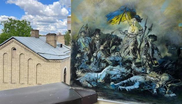 Відомий французький художник створив серію графіті на зруйнованих будинках Київщини (ФОТО)