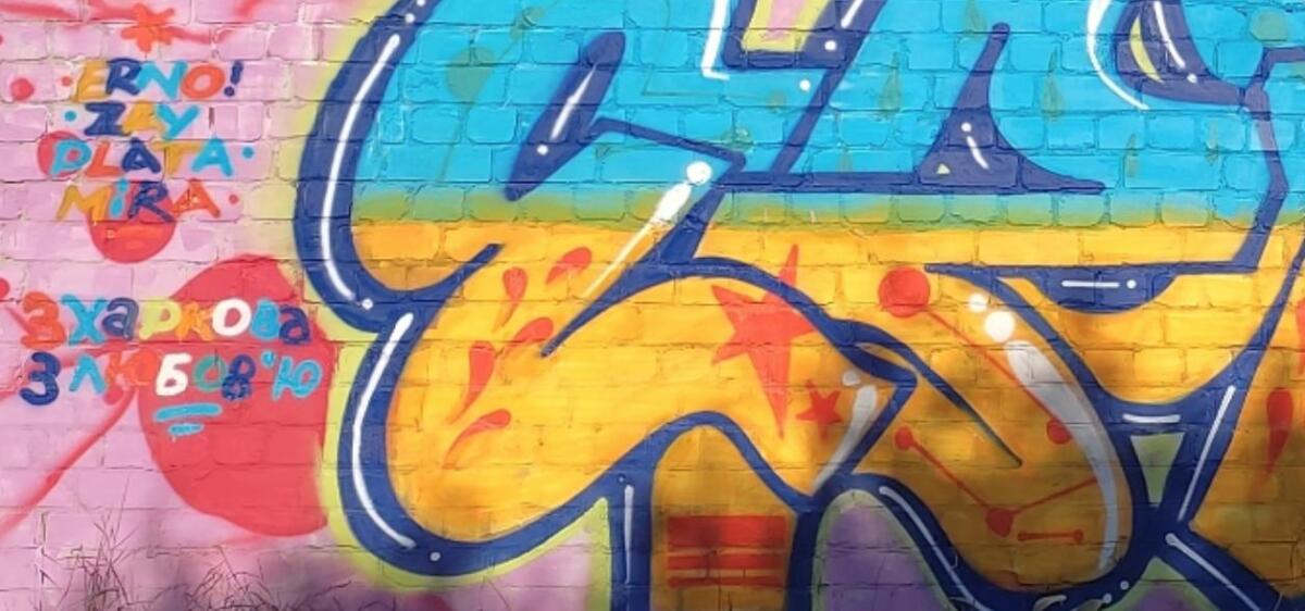 У Шацьку переселенець із Харкова прикрасив стіну графіті