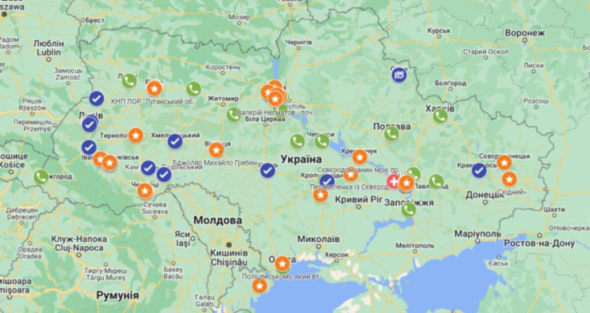 В Україні для внутрішніх переселенців створили унікальну мапу