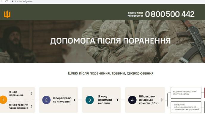 ТУРБОТА: на сайті Міноборони запрацював розділ для поранених захисників