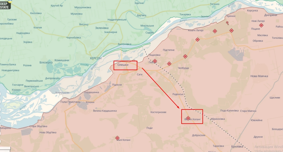 Колаборанти з Олешек, що на Херсонщині, почали тікати подалі від лінії фронту