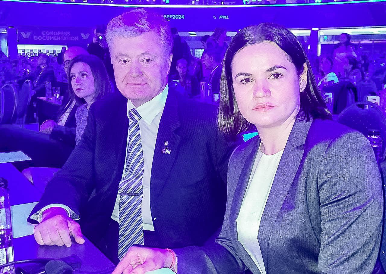 Пʼятий президент України Петро Порошенко зустрівся з лідеркою білоруської опозиції Світланою Тіхановською