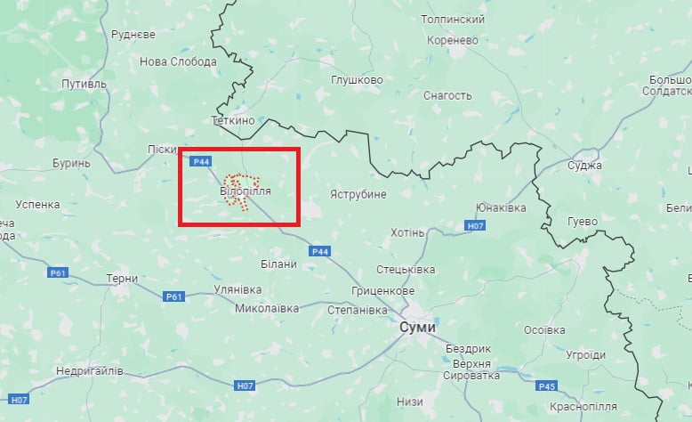 У Сумській області російські війська скинули керовані авіаційні бомби на центру Білопілля