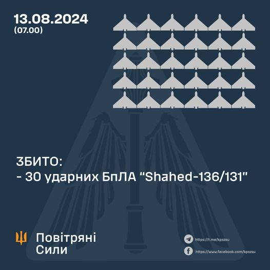За ніч Сили оборони вполювали 30 російських дронів – Олещук