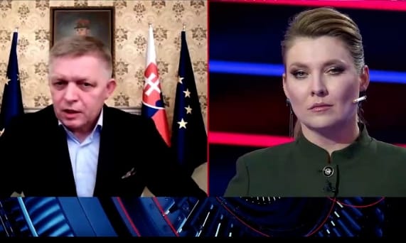 Прем’єр-міністр Словаччини Фіцо в інтерв’ю пропагандистці Скабєєвій жодного разу не згадав, що РФ напала на Україну