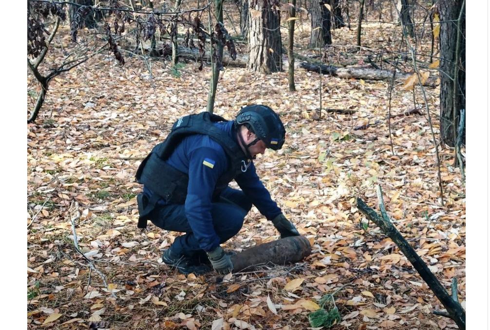 На Київщині місцеві мешканці під час збирання грибів виявили у лісі артилерійський снаряд