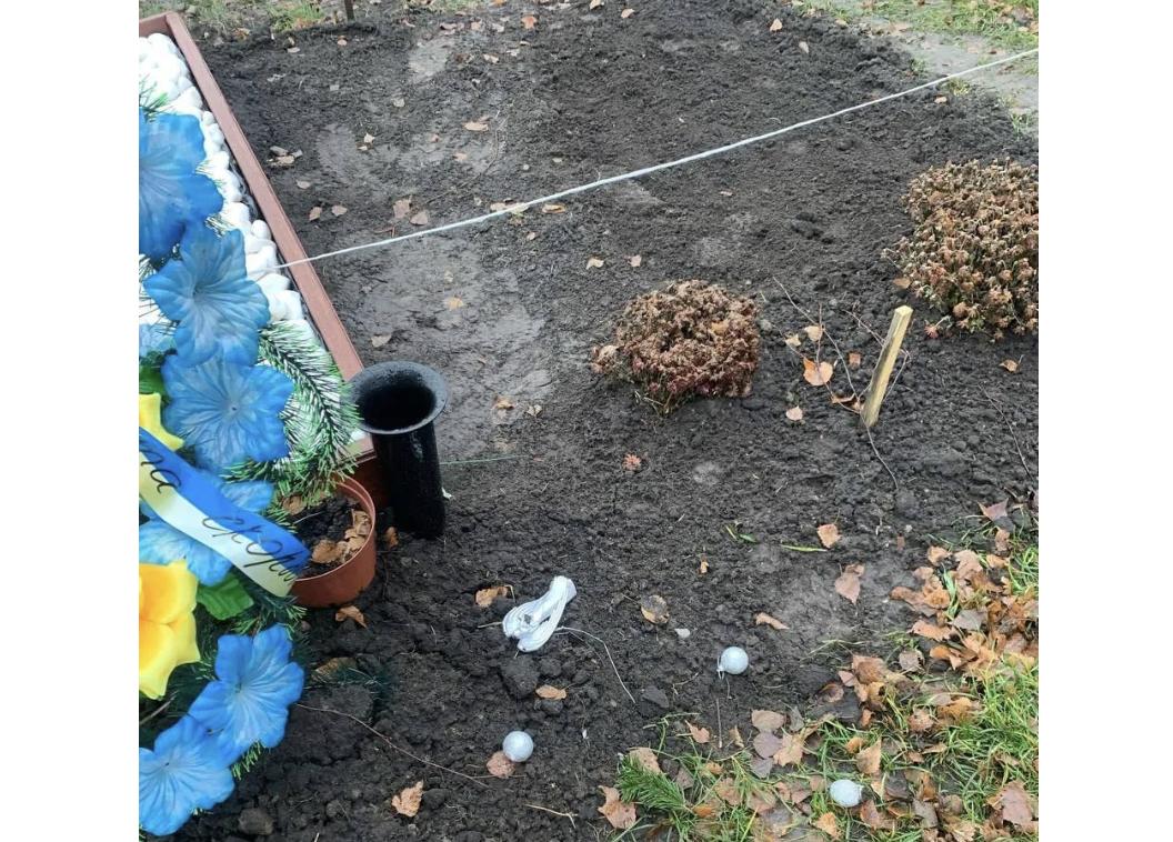 Невідомі вкрали новорічні ялинки з могил військових на Київщині