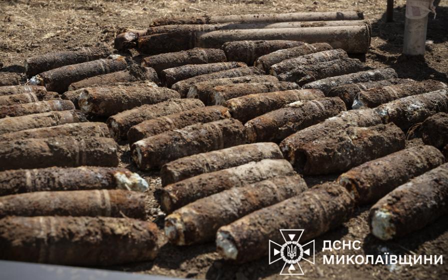 У Миколаєві на території приватного будинку вилучили десятки артилерійських снарядів