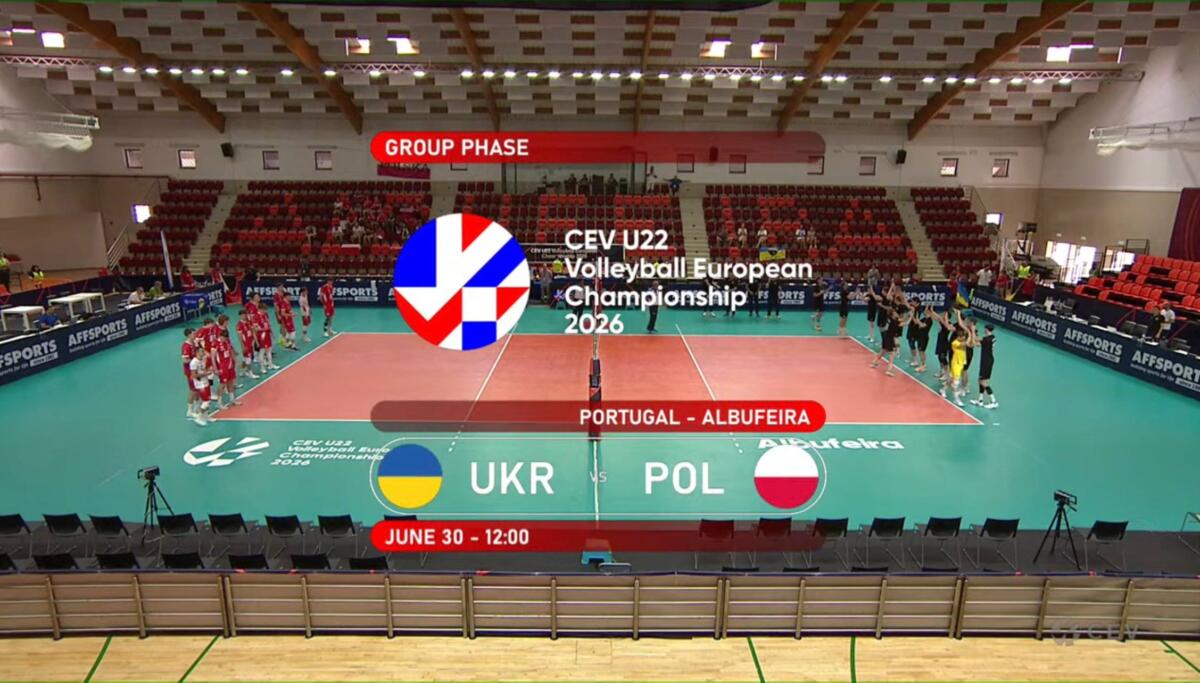 Пряма трансляція матчу молодіжного чемпіонату Європи-2026 з волейболу: Україна U22 — Польща U22